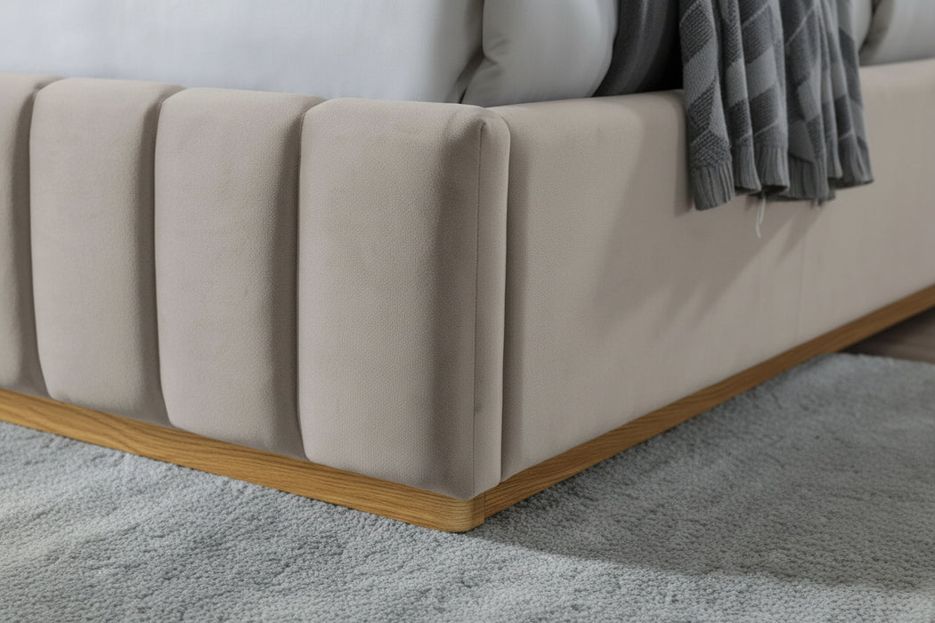 Elea King Bed in Velvet Blue