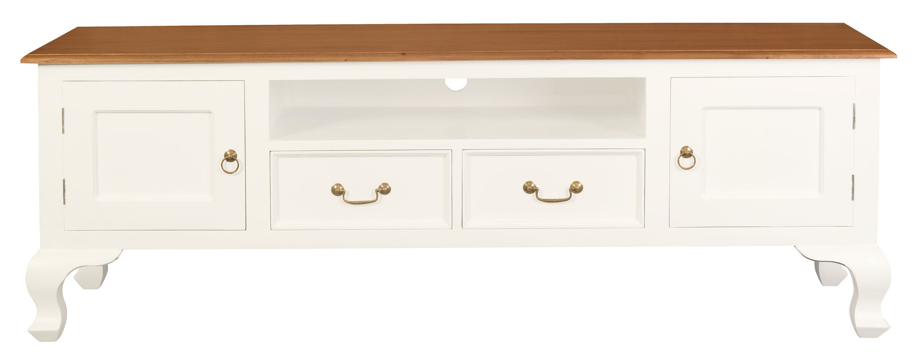 Queen Anne 2 Door 2 Drawer Entertainment Unit