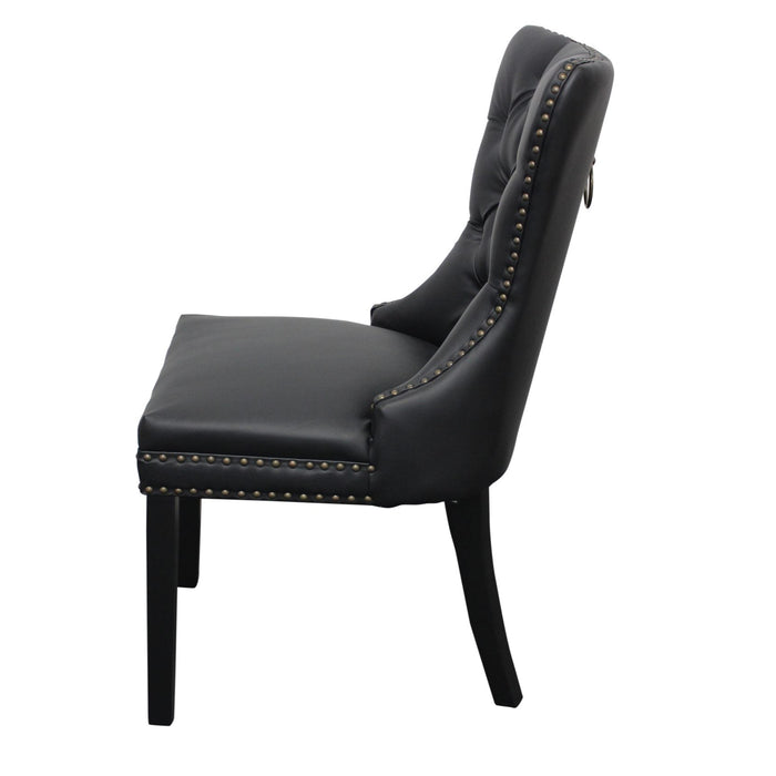 Black Elena Faux Leather Dining Chair
