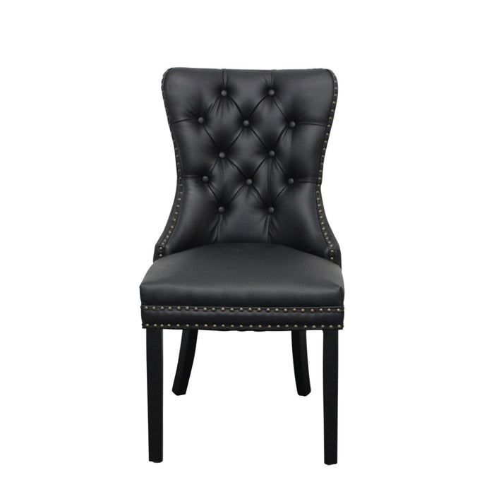 Black Elena Faux Leather Dining Chair