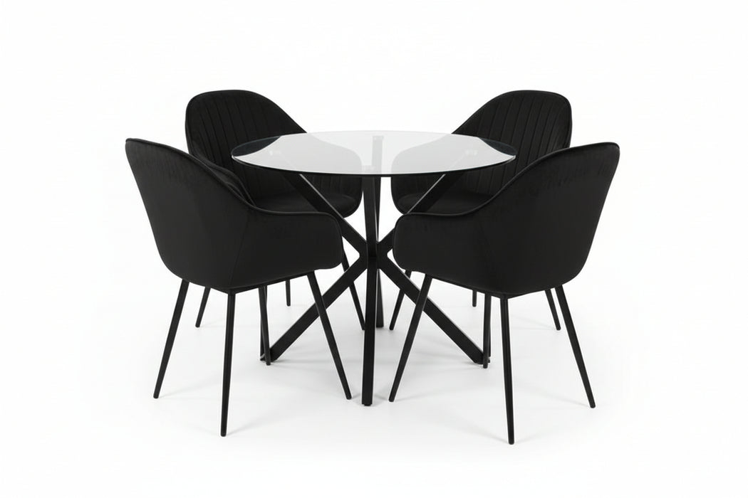 Elford Velvet Black Dining Chair