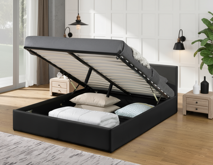 Monica Gas Lift Bed - Black