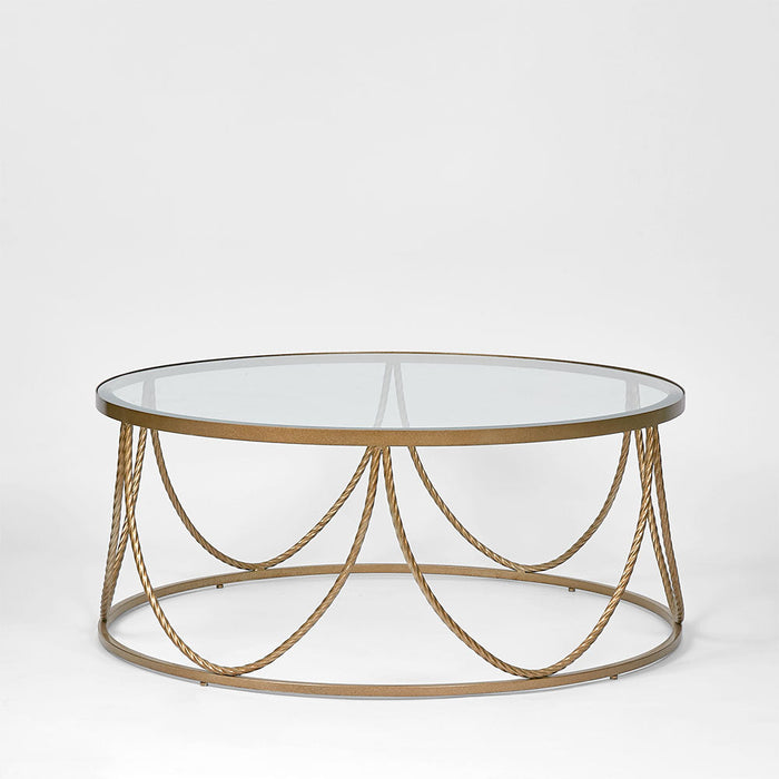 Milano Round Glass Coffee Table Gold 100cm