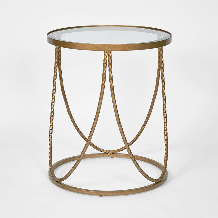 Palais Round Side Table Gold & Glass