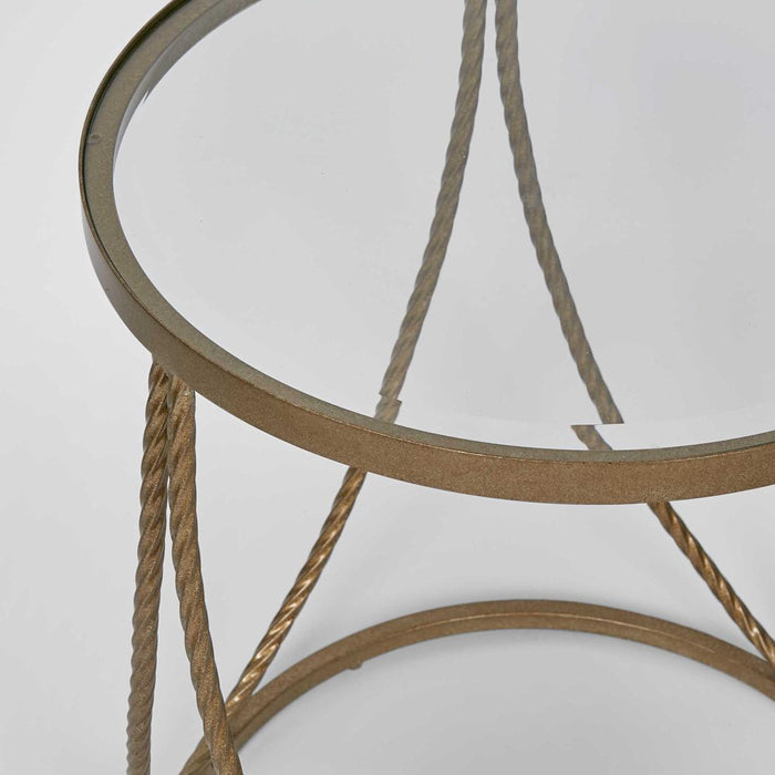 Palais Round Side Table Gold & Glass