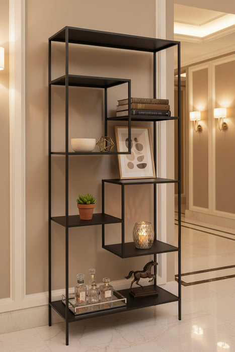 Kubarru Shelf Unit Black | Modern Metal Display & Bookcase