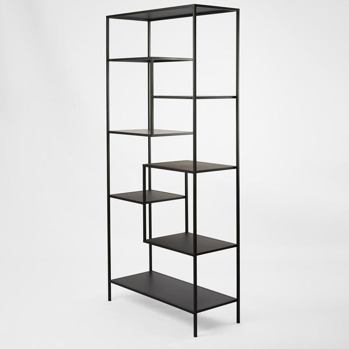 Kubarru Shelf Unit Black | Modern Metal Display & Bookcase