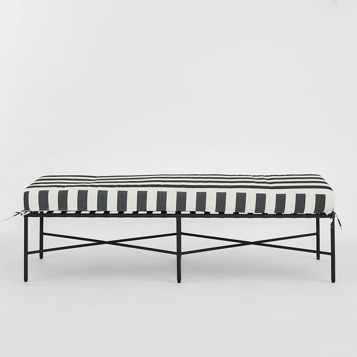 Sheffield Bench Outdoor with Stripe Cushion
