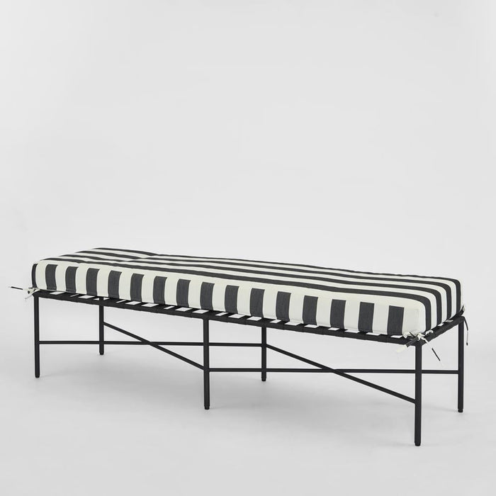 Sheffield Bench Outdoor with Stripe Cushion