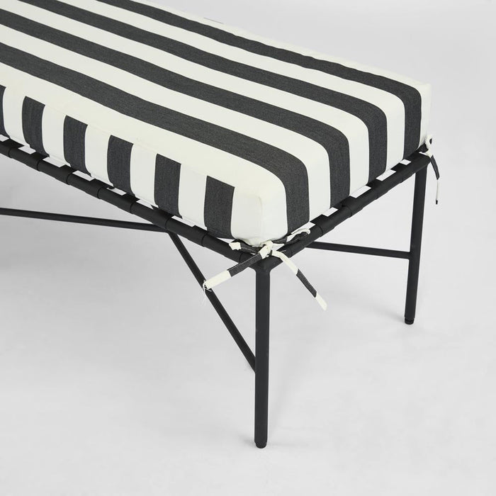 Sheffield Bench Outdoor with Stripe Cushion