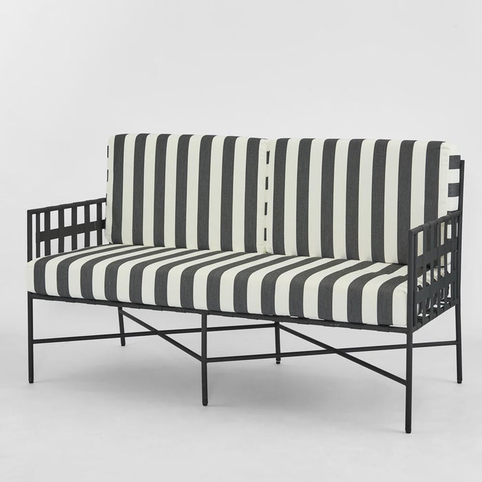 Sheffield 2 Seater Sofa Outdoor with Stripe Cushions