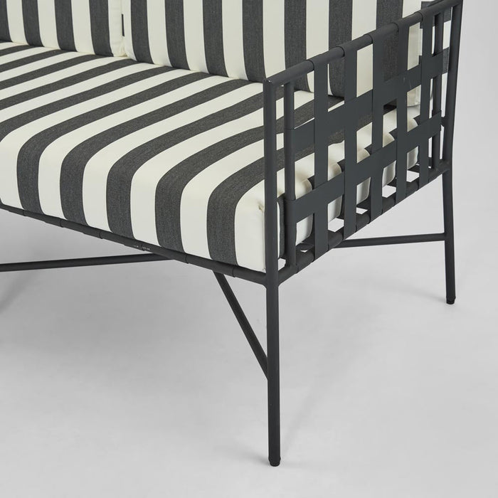 Sheffield 2 Seater Sofa Outdoor with Stripe Cushions