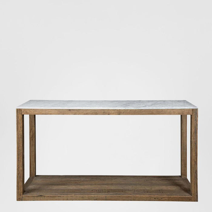 Denver Marble Top Timber Console White / Natural