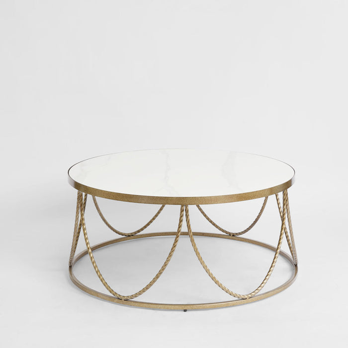 Palais Round Ceramic Coffee Table Gold 100cm