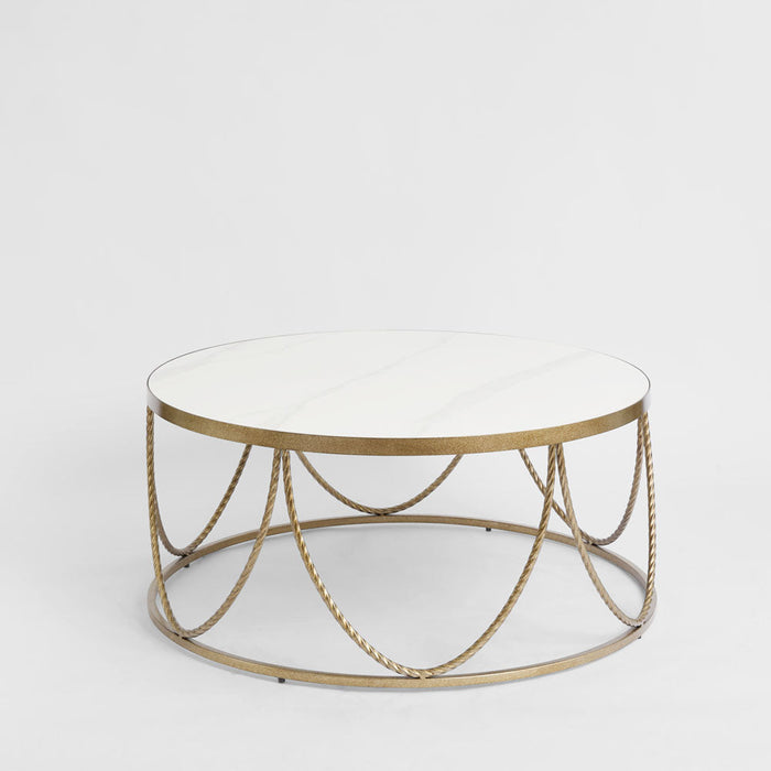 Palais Round Ceramic Coffee Table Gold 100cm
