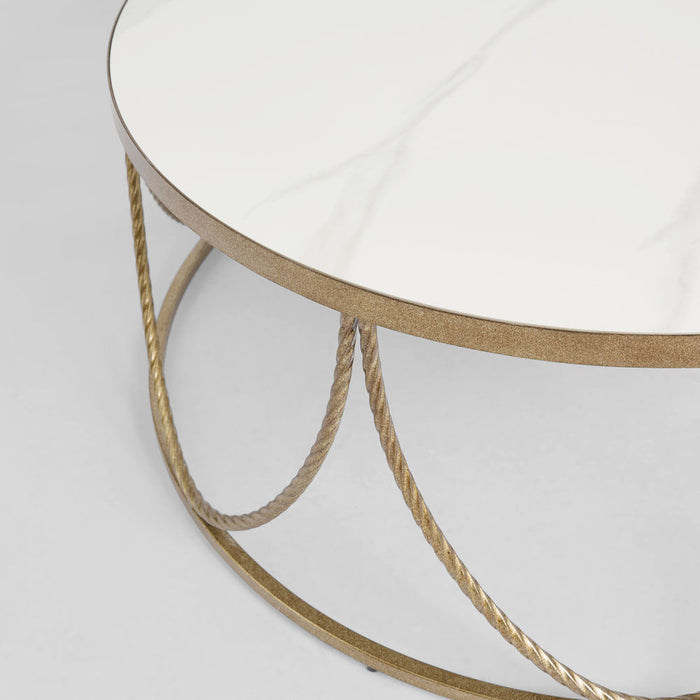 Palais Round Ceramic Coffee Table Gold 100cm