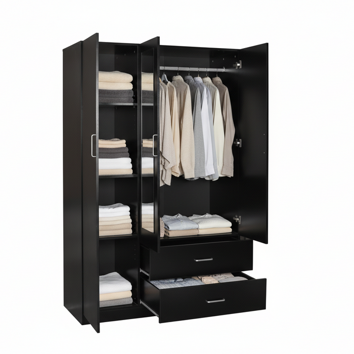 Remo 3 Door Wardrobe Black 120cm