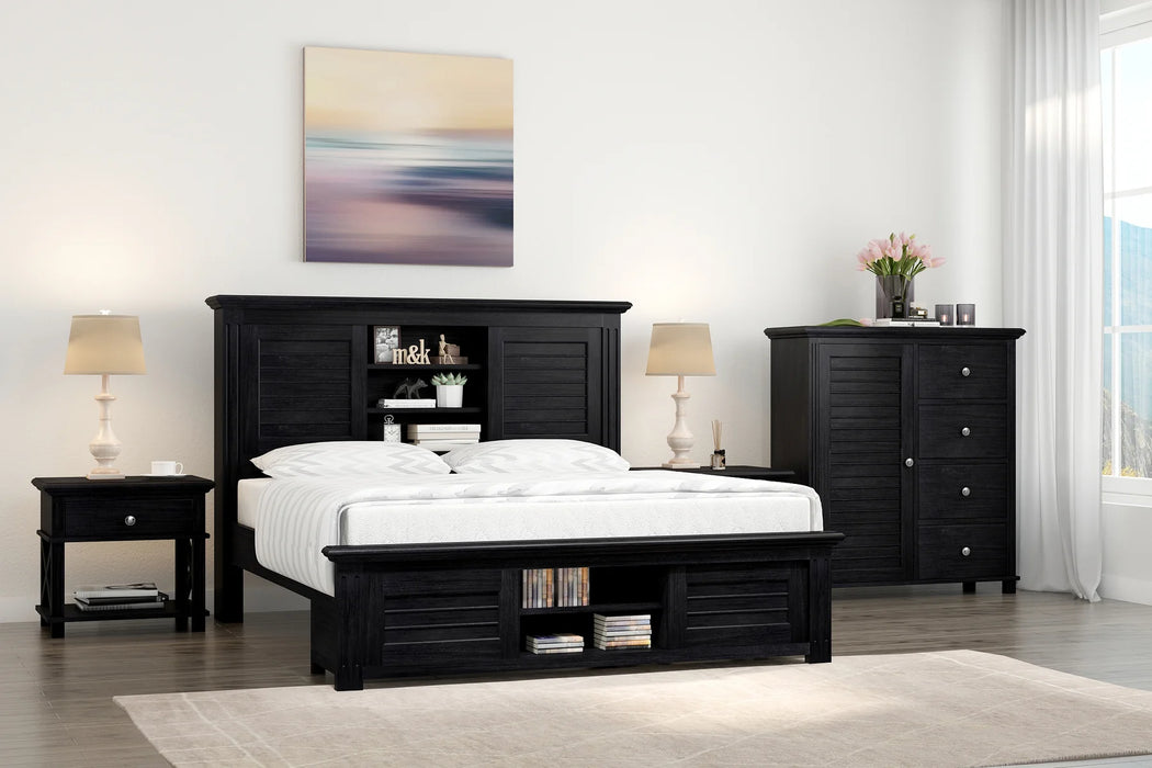 Black Warwick Timber Queen Bed