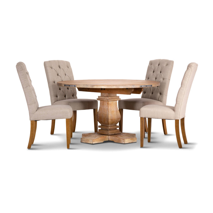 4 Seater Urana Round Dining Table & Chair Set