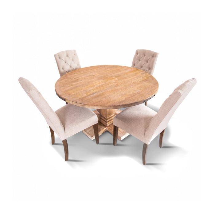 4 Seater Urana Round Dining Table & Chair Set