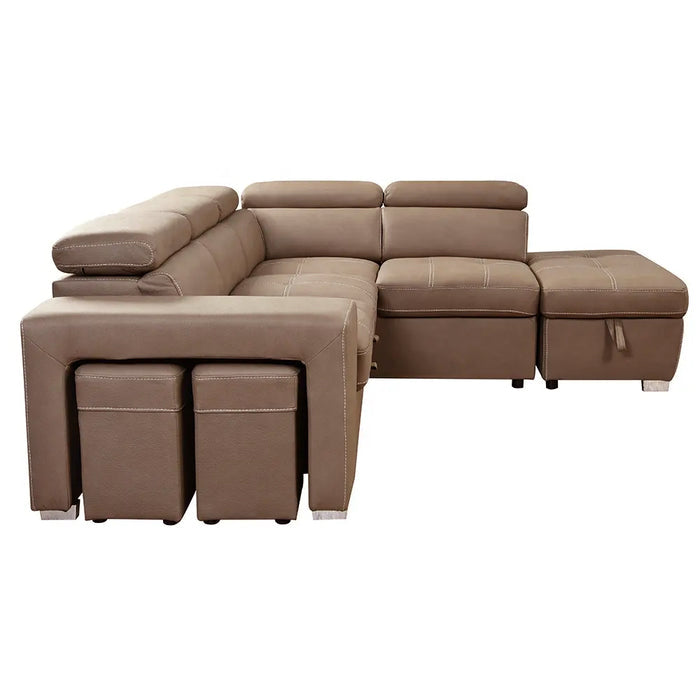 *Portland 5 Seater Fabric Sofa Bed with Ottoman Storage