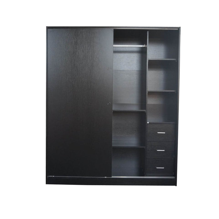 Sliding Door Robe Black 160cm