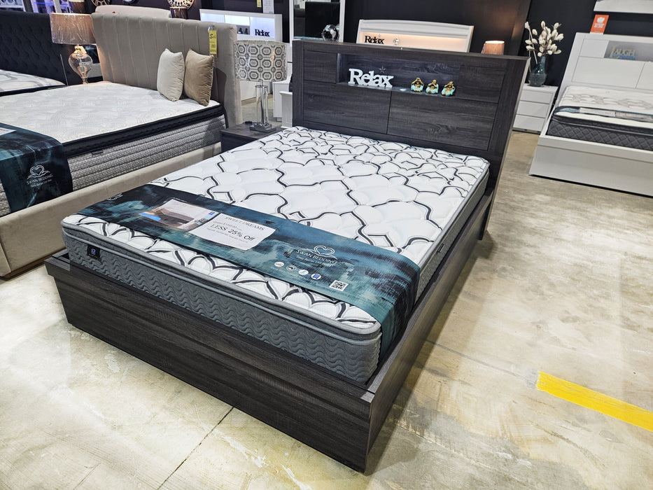 Grey Byron Gas Lift Storage Bed Frame