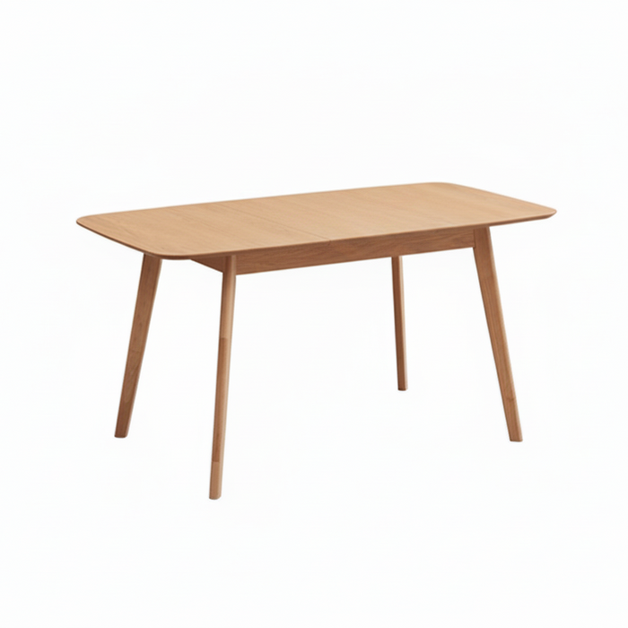 Hudson 5 Piece Extendable Dining Set - Natural Timber Table with Beige Fabric Chairs