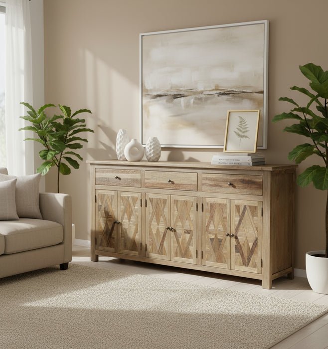 Parquetry Timber Sideboard Buffet