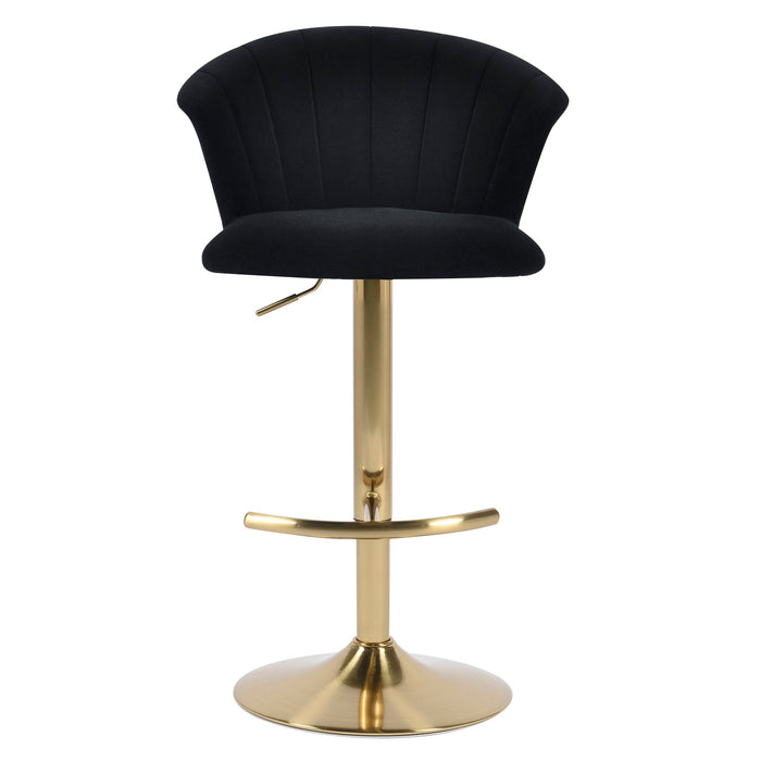 Flora Gold Velvet Gas Lift Kitchen Stool