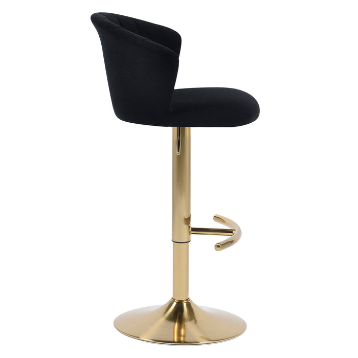 Flora Gold Velvet Gas Lift Kitchen Stool