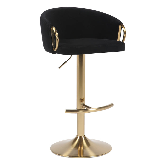 Winston Bar Stool, White Leather