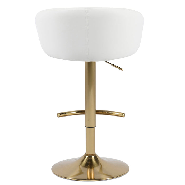 Winston Bar Stool, White Leather