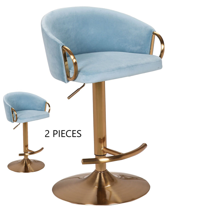 Winfrey Bar Stool Light Blue Set of 2