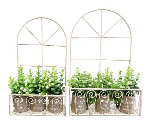 Set Of 2 Arch Window Wall Planters