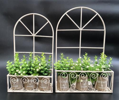 Set Of 2 Arch Window Wall Planters