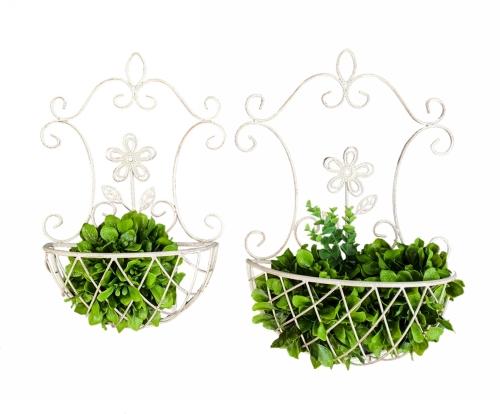 Set Of 2 Ornamental Wall Planters