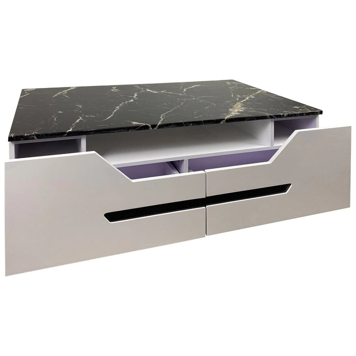 Wallis Marble Top Coffee Table with 4 Drawers  | FULLY ASSEMBLED
