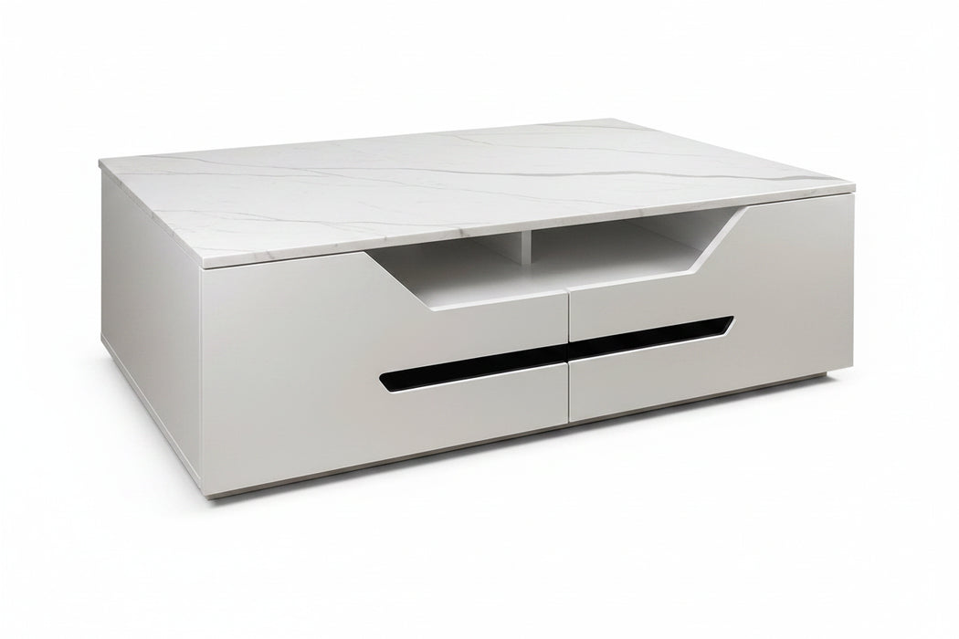 Wallis Marble Top Coffee Table with 4 Drawers  | FULLY ASSEMBLED