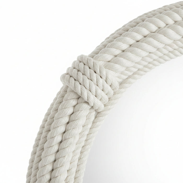 White Rope Round Wall Mirror, 100cm x 100cm