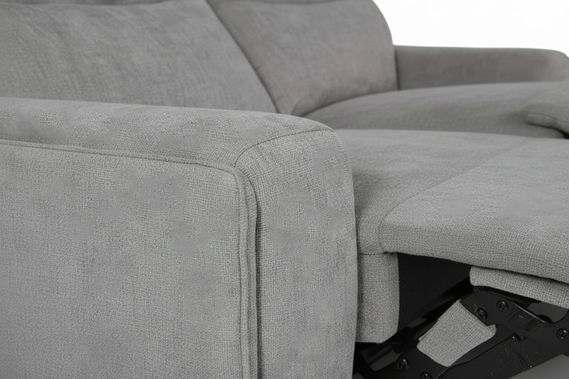 Sterling Fabric 2 Electric Recliner Sofa with Chaise ,Slate