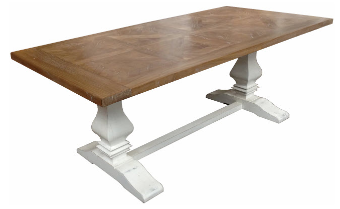 Kensington 245cm Rectangular Dining Table - Natural White Wash