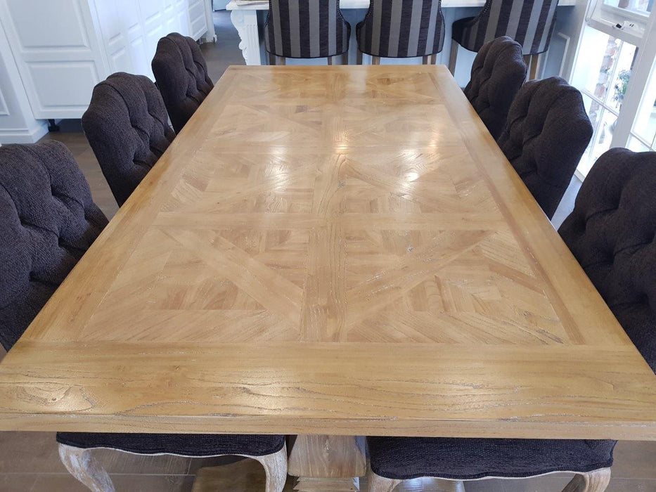 Kensington 245cm Rectangular Dining Table - Natural White Wash