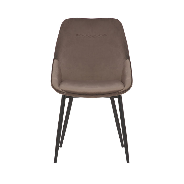 (Set of 2) Bellagio Velvet Espresso Dining Chairs