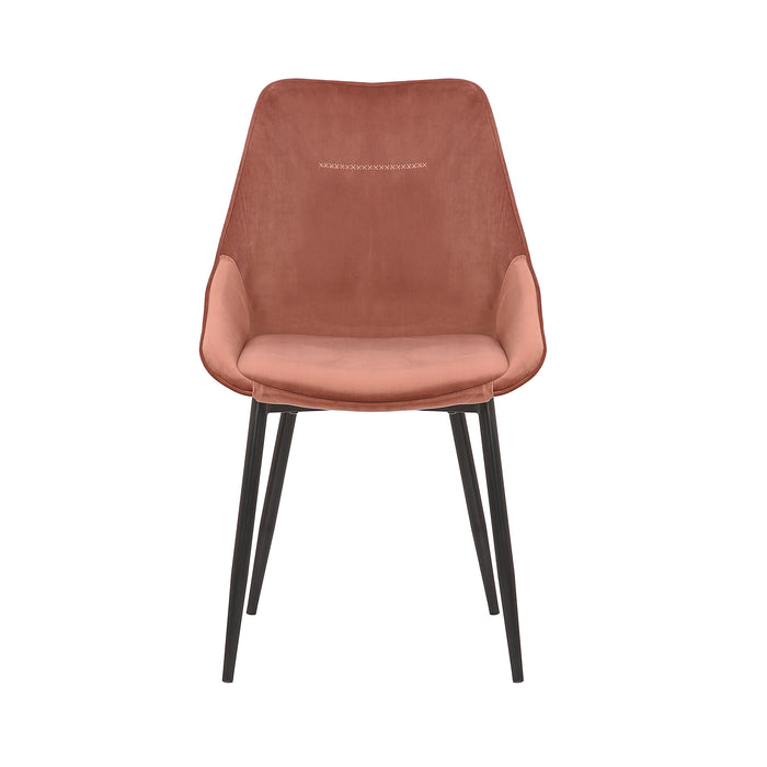 (Set of 2) Bellagio Velvet Blush Dining Chairs