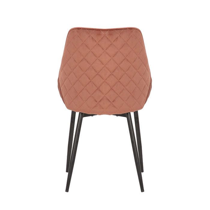 (Set of 2) Bellagio Velvet Blush Dining Chairs