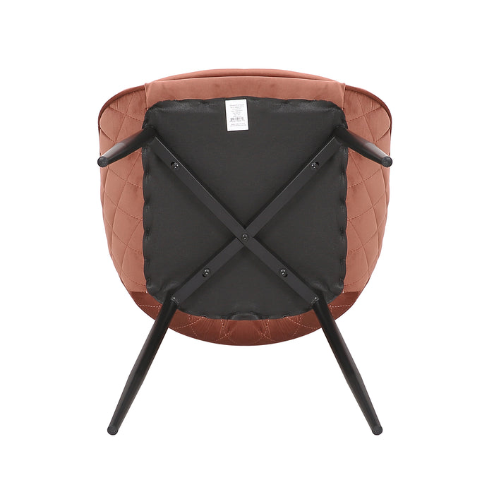 (Set of 2) Bellagio Velvet Blush Dining Chairs