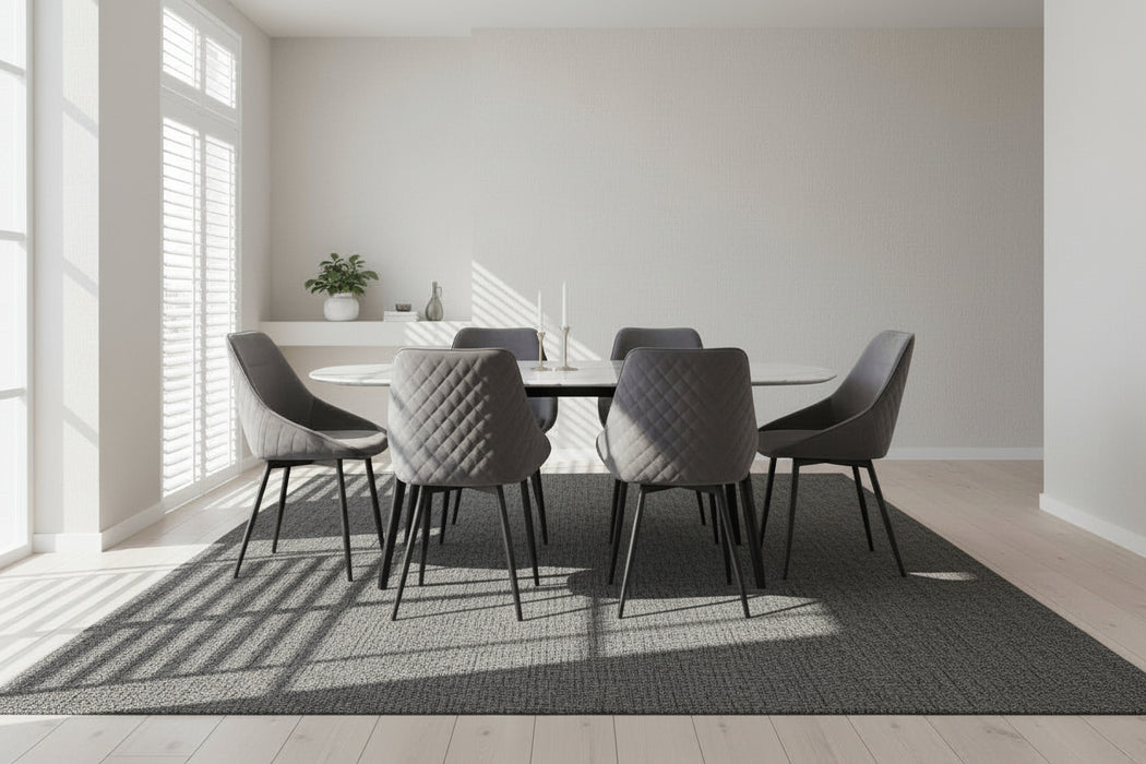 Set of 2 Bellagio Velvet Charcoal Dining Chairs
