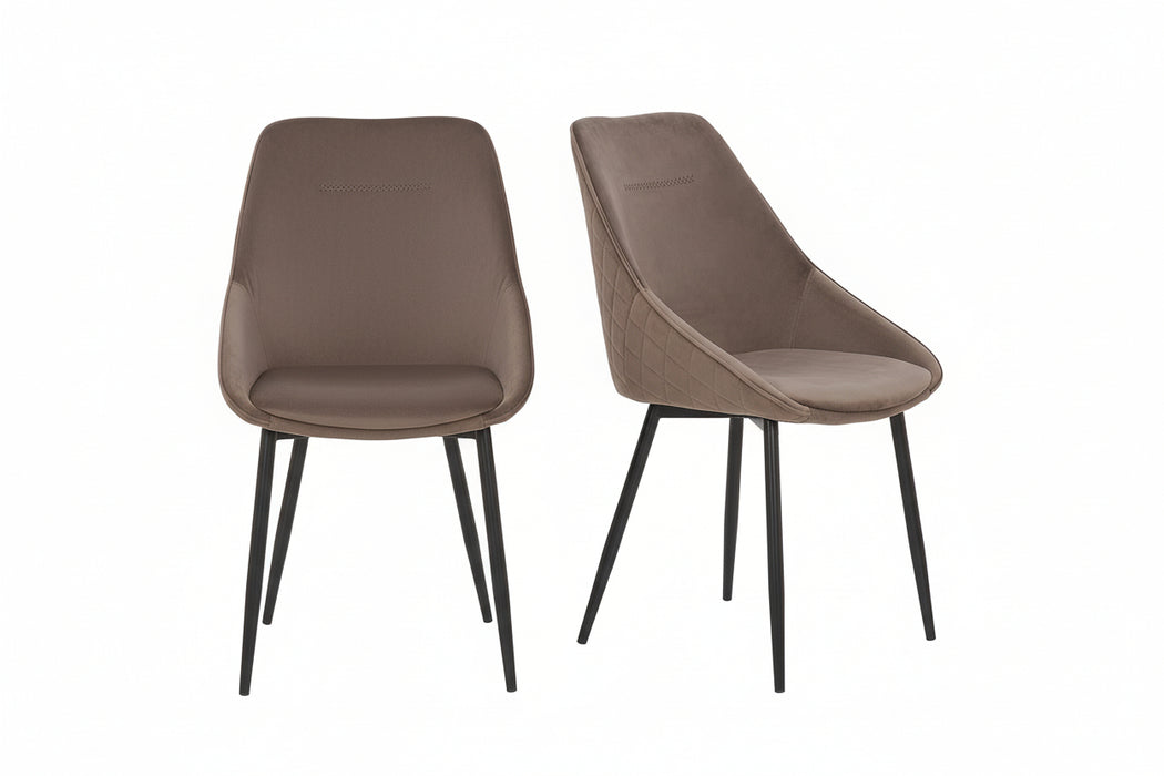 (Set of 2) Bellagio Velvet Espresso Dining Chairs