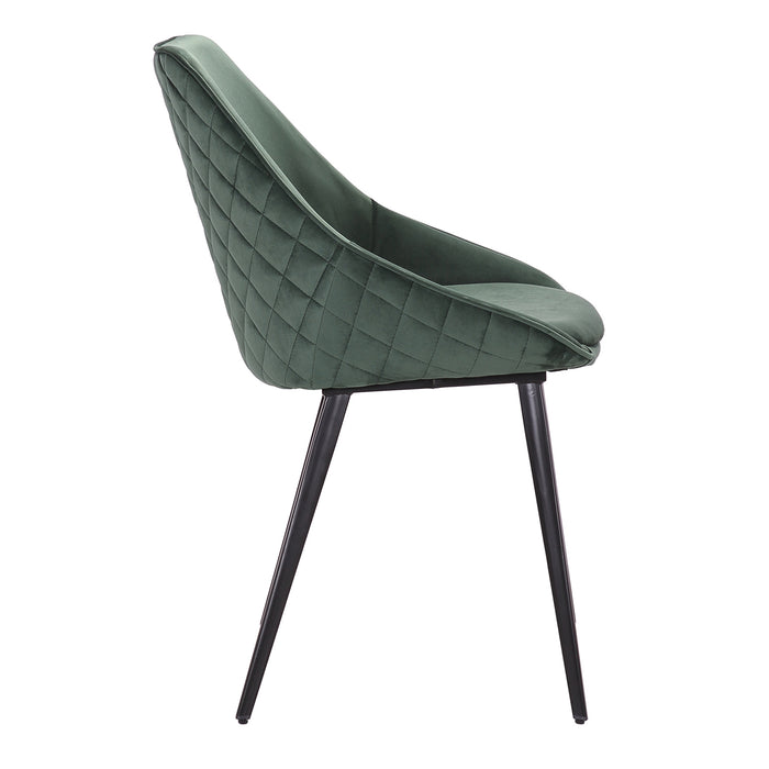 (Set of 2)  Bellagio Velvet Emerald Dining Chairs